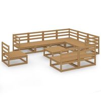 muebles de jardin 10 pzas y cojines marron miel madera pino vidaxl