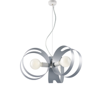 peter lampara colgante de hierro lacado blanco con bandas cortadas a laser en gris y cable de acero orientable 3 luces 130 o48 bl306-3-bg