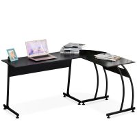 homcom mesa escritorio en forma l 1125x152x74 cm negra