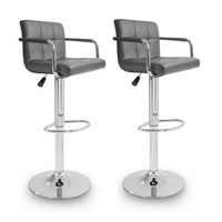 2x silla de bar con reposabrazos gris
