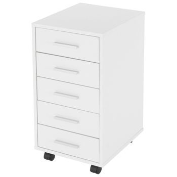 Archivador Para Oficina Con 5 Cajones 33x38x63,5 Cm Blanco Ml-design