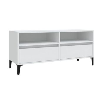 Mueble tv - mesa de tv madera contrachapada blanco 100x34,5x44,5 cm