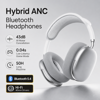 auriculares bluetooth anc inalambricos over-ear con cancelacion de ruido de 43db sonido hifi estereo 50h de reproduccion bluetooth 54 cable aux