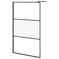 mampara ducha accesible vidrio esg esmerilado negro 115x195 cm vidaxl