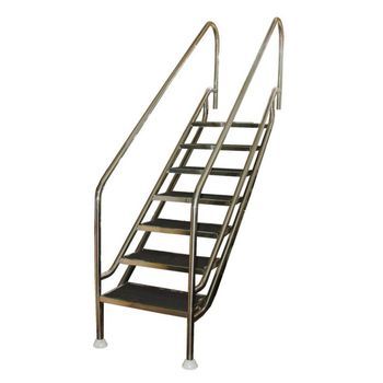 Escalera Fácil Acceso 6 Peldaños De Plástico Antideslizante. Adaptable En Altura Para Rango De Profundidad 1390-1590 Mm
