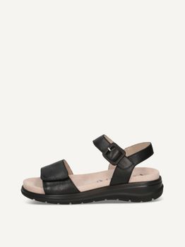 CAPRICE Sandal, black, made of Leather without heel, Size 38