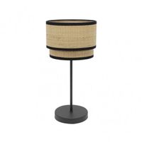 sobremesa alto roque 1xe27 naturalnegro 60x30x30 cm