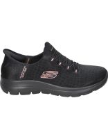 zapatillas veganas para mujer skechers slip-ins summits classy night 150128-bkgd negro 40