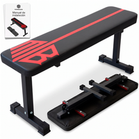 banco de pesas plano y plegable para musculacion con carga de 150 kg