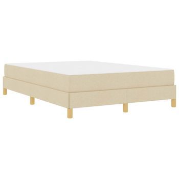 Cama Tapizada  200 X 140 Cm  Madera - Crema