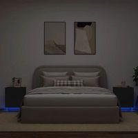 mesitas de noche 2 uds - mueble para dormitorio - madera de ingenieria - negro 45x40x55cm