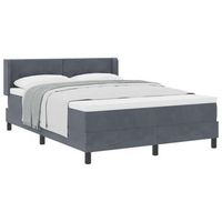 cama tipo box spring manual gris oscuro 190 x 140 cm terciopelo vidaxl