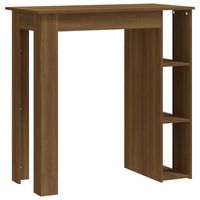 mesa alta  mesa de bar con estante marron roble 102x50x1035 cm