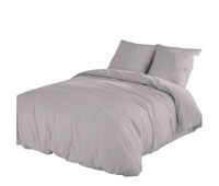 icehome - funda nordica lisa 2 piezas cama 135 - microfibra poliester - fabricado en espana - gris claro