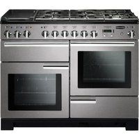 rangemaster professional deluxe pdl110dffssc 110 cm dual fuel range cooker - stainless steel  chrome stainless steel