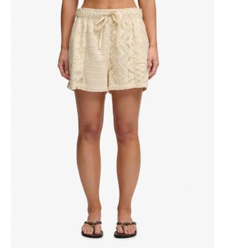 Superdry para mujer. W7110516A Short de Encaje beige (XS), Casual, Algodón