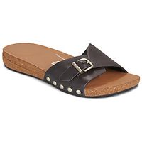 fitflop sandalias iqushion adjustable buckle leather slides para mujer