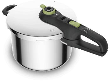 Olla express - Tefal Secure Trendy P2580703, 6 L, 2 programas, Cocción rápida, Compatible con Inducción, Acero Inox., Verde