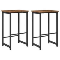 taburete de bar 2 uds madera envejecida 40 x 32 x 64 cm vidaxl