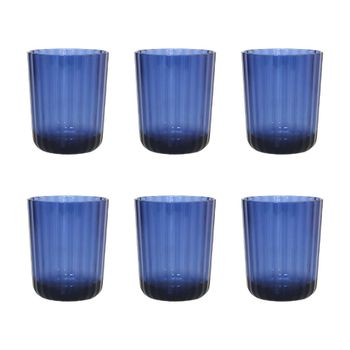 Vasos de agua azules en acrílico - lote de 6