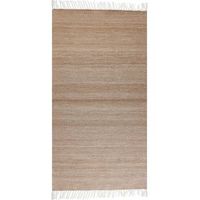 alfombra beige arena 80 x 150 cm pet reciclado flecos interior exterior malhia