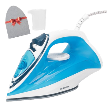 Aigostar smith - Plancha Ropa 2400W, con Chorro de Vapor de 160g/Min, Capacidad de 250ml, Suela Antiadherente, Vapor Vertical, Planchado en Seco, Sistema Antical, Antidrip y Autolimpieza, con Guante