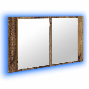 Armario Con Espejo De Baño Madera Vieja 80 X 12 X 45 Cm Vidaxl