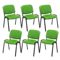 set 6 sillas de conferencia ken en cuero pu simil cuero verde 53x53x83 cm clp
