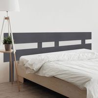 dhome cabecero gris 160cm dual horizontal estilo valla con patas madera reciclada dm herrajes incluidos 160cm dual horizontal valla gris
