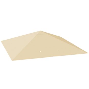 Outsunny Techo de repuesto para pabellón 3 x 3 m impermeable Tejado de pabellón UPF30+ Funda de repuesto Tela Oxford, 370 g/m², Beige   Aosom España