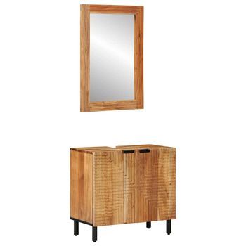 Juego De Muebles De Baño 2 Uds. Natural 62 X 33 X 58 Cm Vidaxl