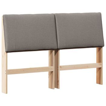 Cabecero Tapizado Taupé 150 Cm Madera De Pino Macizo Vidaxl