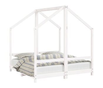 Vidaxl estructura de cama para niños madera de pino blanco 2x(70x140)