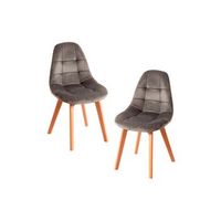 pack 2 sillas kelen terciopelo de terciopelo 845038 cm - gris claro