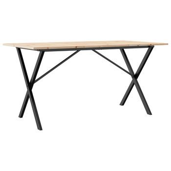 Mesa De Comedor | Mesa De Cocina Marco X Madera Maciza Pino Y Acero 160x80x75cm