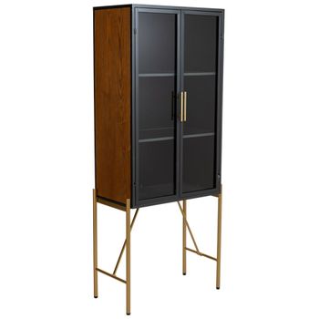 Armario de madera y metal marrón 64x35x155