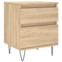 mesita de noche con cajon y compartimento con puerta 40 x 35 x 50 cm en madera contrachapada color roble dec033838