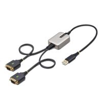 adaptador usb a 2 puertos serie startech de 60cm con retencion com