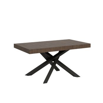 Mesa extensible 90x160/420 cm nogal patas antracita