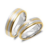 anillo de boda de plata 925 con bano de oro