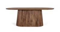 mesa de comedor con tapa ovalada fabricada en madera de mango 210 cm
