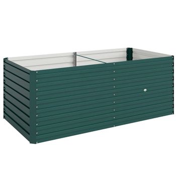 Outsunny Jardinera elevada galvanizada rectangular para exterior - fondo abierto - 160 x 80 x 60 cm, verde   Aosom España