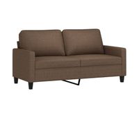 vidaxl sofa de 2 plazas de tela marron 140 cm