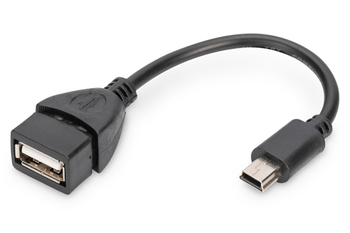USB 2.0 adapter cable OTG type mini B - A M/F 0.2m USB 2.0 conform bl