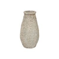 jarron terracota 25x25x51 m hecho a mano gris
