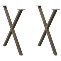 patas para mesa de comedor en forma de x 2 unidades acero natural 70 x 72-73 cm vidaxl