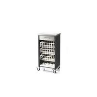 carrito de cocina moher con encimera inox 3 cestas cajon y botelleronegro