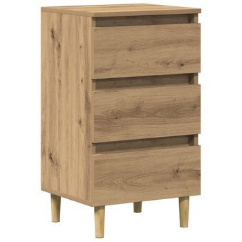 Mesita De Noche Madera De Ingeniería Roble Artisan 40x35x69 Cm Vidaxl