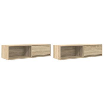 Muebles De Tv 2uds Roble Sonoma 100x31x25,5cm Madera Ingeniería Vidaxl