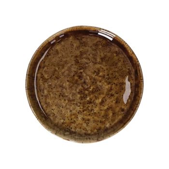 Plato de gres marrón